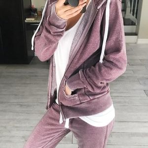 MSK Washed Plum Jogger Set M/L